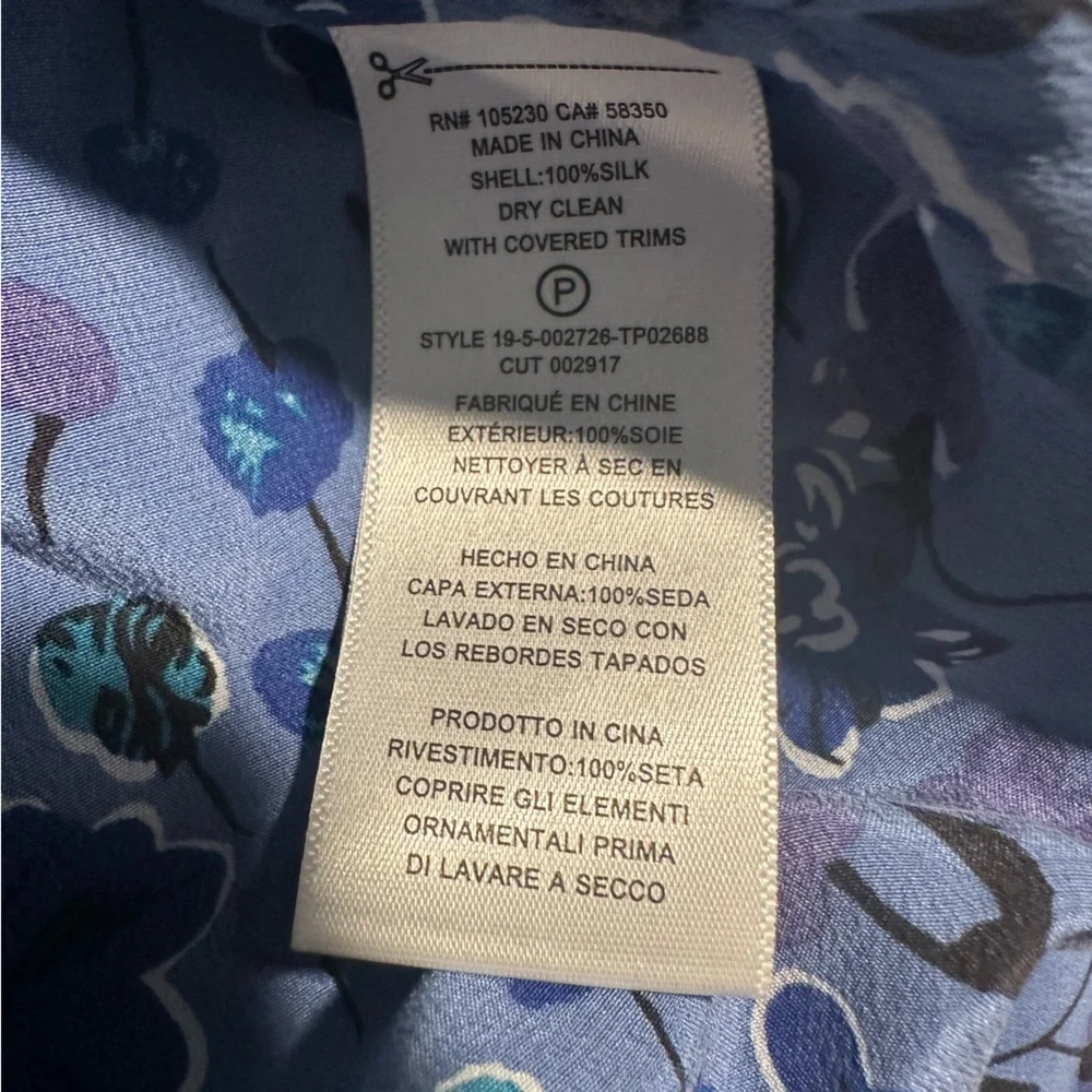 Equipment Blue Floral Silk Blouse - Picture 4 of 6
